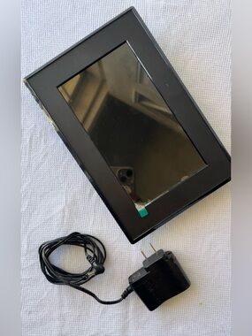 Black Digital Photo Frame with Power Adapter